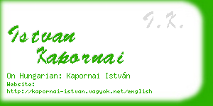 istvan kapornai business card
