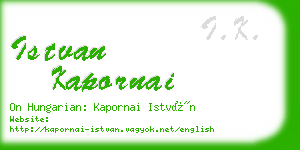 istvan kapornai business card